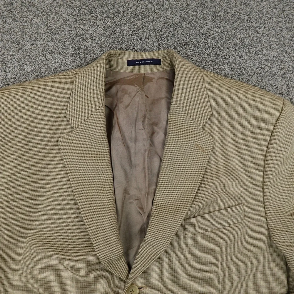 Ralph Lauren Chaps Jacket‎ Mens 44L Brown Beige Button Sports Coat Blazer Suit
